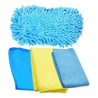 Car Washing Kit 4 Pcs Wash/Dry/Polish Microfiber Towels Chenille Sponge Car Wash Kit - SMY