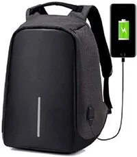 Generic Anti Theft Back Pack With Usb Charging Port - Black