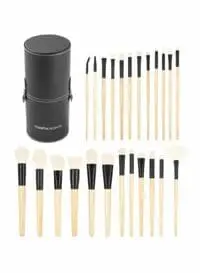 Coastal Scents Pearl 24-Piece Brush Set With Cup Holder Black & White
