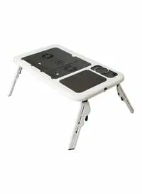 E-Table Portable Laptop Table With Er Fan Black/White