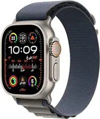 Apple Watch Ultra 2 [GPS + Cellular 49mm] ساعة ذكية مع هيكل متين من التيتانيوم وحلقة جبال الألب الزرقاء متوسطة الحجم. جهاز تعقب اللياقة البدنية، نظام تحديد المواقع العالمي (GPS) الدقيق، زر الإجراء، عمر بطارية طويل للغاية، شاشة شبكية العين الساطعة