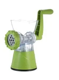 Generic Multifunctional Manual Meat Grinder 23cm, Green/Clear/Silver