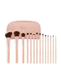 Bh Cosmetics 14-Piece Makeup Brush Set With Cosmetic Case Pink