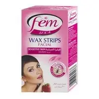 Fem facial wax strips for sensitive skin x20 strawberry scent