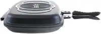 Royalford Double Grill Pan, Aluminum, Black, 40cm, Rf-7903