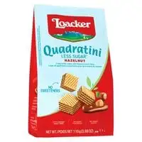 Loacker Quadritini Less Sugar Hazelnut Wafer 110g
