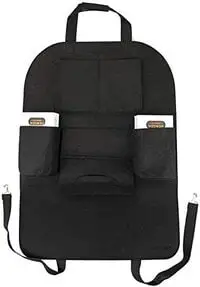 Generic Car Back Seat Organizer Holder Felt Seat Pocket Protector Storage For Bottle, Tissue Box, Toys Black 1Pcs