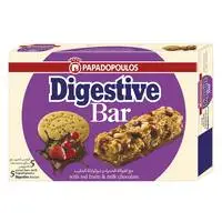 Papadopoulos Digestive Bars With Red Fruits And Milk Chocolate 140g (Pack Of 5)