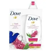 Dove go fresh pomegranate body wash 250 ml + puff
