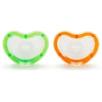 Munchkin Pack Of 2 Latch Orthodontic Soothers Pacifier, Green & Orange