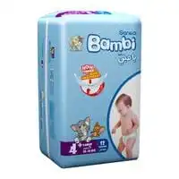Sanita Bambi Baby Diapers Regular Pack Size 4+, Large Plus, 10-18 Kg, 12 Count