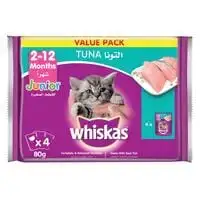 Whiskas Junior Tuna, Wet Kitten Food, Pack of 4x80g