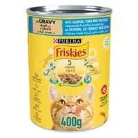 Purina Friskies with Salmon, Tuna and Vegetables In Gravy Cat Food 400g