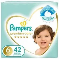 Pampers Premium Care Taped Baby Diapers, Size 6, 13+kg, Super Saver Pack, 42 Diapers 