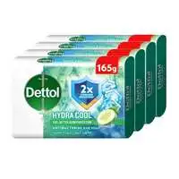 Dettol Hydra Cool Anti-Bacterial Soap Bar, Cucumber Fragrance 165g x4