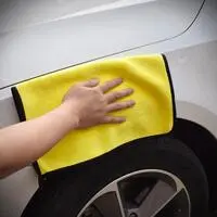 Generic منشفة غسيل السيارات من الألياف الدقيقة باللون الأصفر قطعة قماش للتجفيف والتنظيف