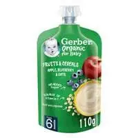 Gerber Organic Apple Blueberry And Oats Fruits Cereals 110g