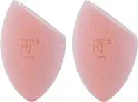 Real Techniques Miracle Powder Sponge, Microfiber Technology Ideal For Use With Powders, Beauty Sponge, Makeup Blender, Blends & Sets Makeup, Pink, 2 Count