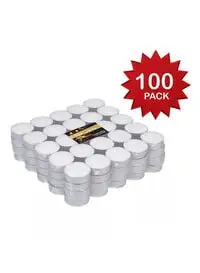 Tea Light 100-Piece Candle White/Silver 38millimeter