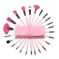 24Piece Brush Set With Cosmetic Bag Pink
