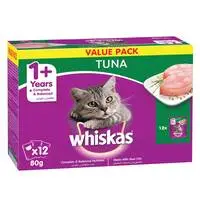 Whiskas Wet Cat Food, Tuna, Pack of 12x80g