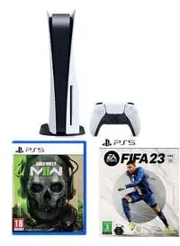 Sony PlayStation 5 Console, Disc Version, With Controller + FIFA 23 PS5 (Arabic Edition) + Call of Duty Call Of Duty: Modern Warfare II PS5 (Arabic Edition)