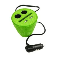 Generic DC 12V Car Mounted Mobile Charger With Two Cigerette Socket And Two USB Socket Universal Type