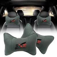 Generic 3Xr Car Seat Neck Rest, High Quality PU Rexin, Head Rest Color Grey 2Pcs