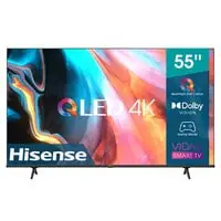 Hisense 55 Inch 4K QLED Smart TV With Quantum Dot Colour Dolby Vision HDR DTS Virtual X Bluetooth And Wi Fi Large Screen Television - 55E7 (2023 Model)