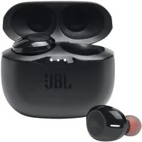 سماعات JBL Tune 125TWS True اللاسلكية داخل الأذن - صوت نقي، صوت، بطارية 32 ساعة، بلوتوث، زوج سريع، مريح، مكالمات لاسلكية، موسيقى، مساعد صوت أصلي، متوافق مع Android وiOs (أسود)