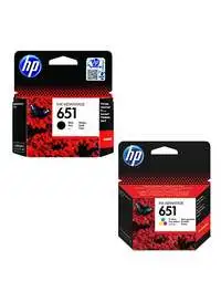 HP 2-Piece 651 Inkjet Cartridge Set, Black/Tri-Colour
