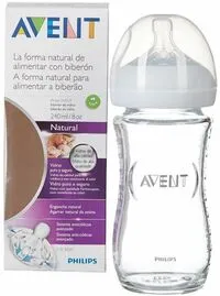 Avent Glass Feeding Bottle Natural +1M 240Ml Scf 673/17