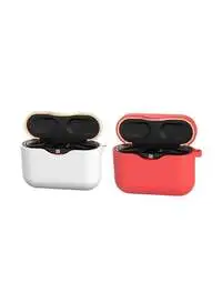Fitme 2-Piece Silicone Case For Sony Wf 1000Xm3, Red/White