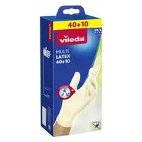 Vileda disposable latex gloves M/L size 40+10 free pieces