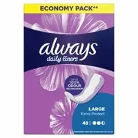 Always Daily Liners Extra Protect Pantyliners Large 48 Count 