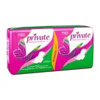 Private Extra Thin Normal Sanitary Pads With Wings White 18 count