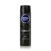 NIVEA MEN Antiperspirant Spray for Men, 48h Protection, DEEP Black Carbon Antibacterial, Woody Scent, 150ml