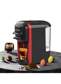 ماكينة تحضير القهوة الاسبريسو 3 في 1 من سوناشي، 600 مل، 1450 وات، Scm-4969، أسود/أحمر