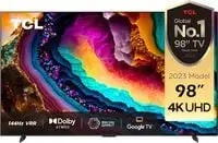 تلفزيون TCL 98 بوصة 4K UHD Google، تلفزيون ذكي مع HDR 10+ Dolby Vision IQ 120 هرتز MEMC 144 هرتز VRR HDMI 2.1 - Game Master 2.0، Android TV Ui & TCL TV+3.X Ui، Dolby Vision IQ-Atmos، HDR 10+، موديل 98P745-2023