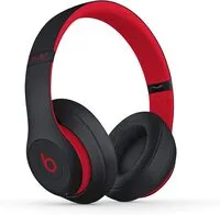 سماعات رأس بيتس ستوديو 3 اللاسلكية فوق الأذن بخاصية إلغاء الضوضاء، شريحة سماعة رأس Apple W1، ميكروفون مدمج، أسود وأحمر