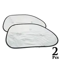 Generic Medium Size High Quality Car Sun Shade Oval Shape Front And Right Window Silver Foil 2 Pcs Set