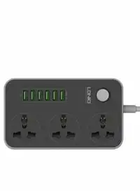 LDNIO 6 USB Ports Power Strip With 3 Ac Sockets And 6 USB Port Sc3604 Black