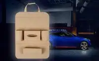 Generic مقعد السيارة الخلفي للطي صندوق تخزين محمول متعدد الاستخدام منظم السيارة حقيبة تخزين الأنسجة المحمولة
