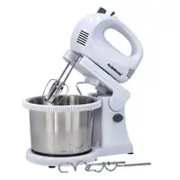 Olsenmark Stand Mixer - 300W Powerful Motor - 5 Speed Control - Stainless Steel Bowl - Chromed Beater - Dough Hook - Whipping - Mixing, 2 Years Warranty