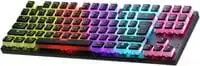 Xtrike Me GK-986P 80% Pudding Gaming Keyboard TKL ميكانيكية مدمجة بألوان قوس قزح سلكية، 87 مفتاحًا (EN)، مفاتيح زرقاء، أغطية مفاتيح حقن مزدوجة، أسود