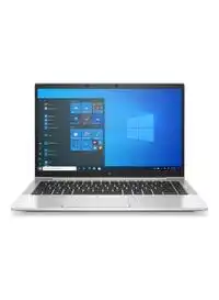 كمبيوتر محمول HP EliteBook 840 G8 بشاشة مقاس 14 بوصة، ومعالج Core i5 1135G7، وذاكرة الوصول العشوائي (RAM) سعة 8 جيجابايت، ومحرك أقراص SSD سعة 256 جيجابايت، ورسومات Intel Iris XE، ونظام التشغيل Windows 10 Pro، باللغة العربية، فضي طبيعي