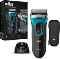 Braun Series 3 ProSkin 3080s Rechargeable Wet & Dry Electric Shaver Plus Charging Stand, Premium Blue