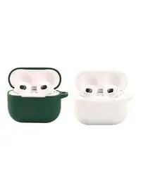 Fitme 2 Silicone Case For Apple Airpods 3, White/Dark Green