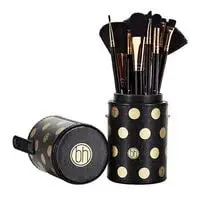 Bh Cosmetics 10 Pieces Makeup Brush Set, Black/Gold