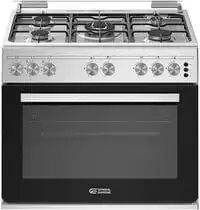 GS General Supreme Gas Cooker, Size 80x55cm, 5 Burners, Full Safety, Grill, Self Ignition, Steel, Turkish (Installation Not Included)